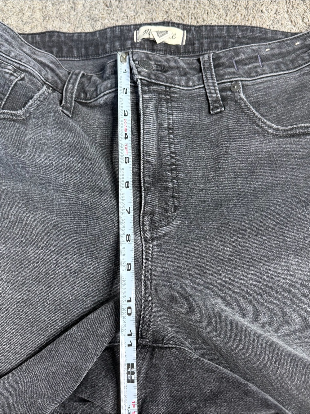 Madewell Plus Mid-Rise Stovepipe Jeans 18 W black Armand Wash Raw-Hem Edition - Picture 14 of 15